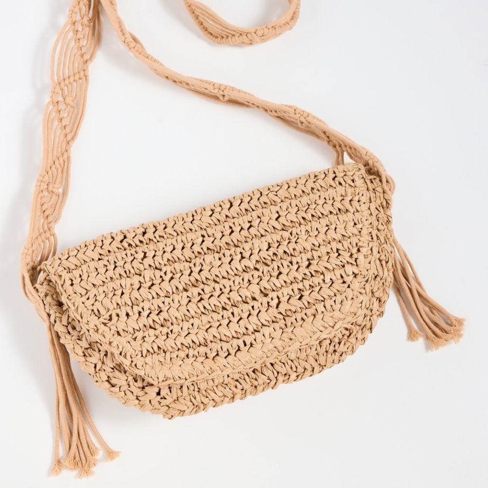 8 Other Reasons Raffia Crossbody Bag in Natural. Brand new! - Picture 6 of 11